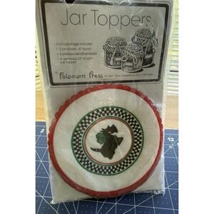 8 Scotty Dog Jar Toppers, Labels & Yarn By Potpourri Press New Open Pkg Canning